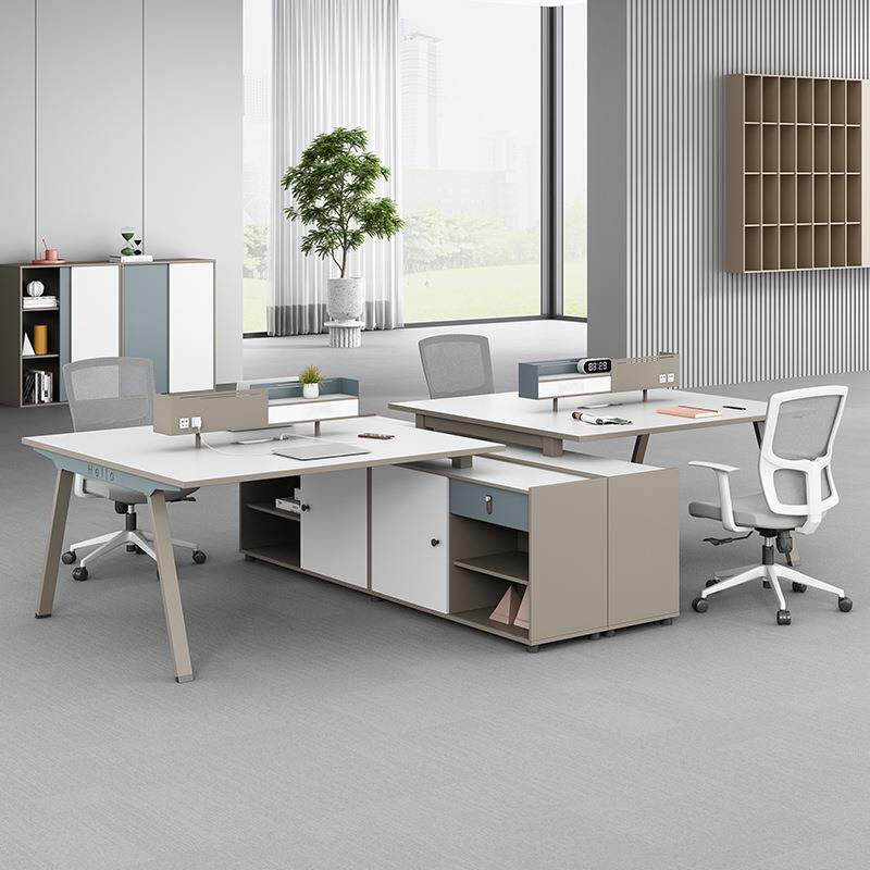 办公桌简约现代职员员工桌财务办公桌2/4人位桌椅组合电脑桌工位