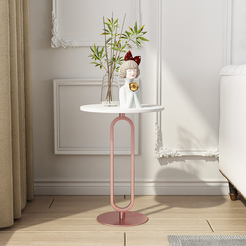 大理石沙发边柜侧边柜床头边几轻奢客厅角几小圆桌欧式小茶几桌子