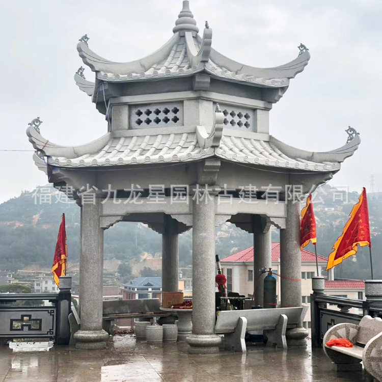 石雕凉亭庭院大理石走廊园林花岗岩户外小区公园景区园林景观石雕