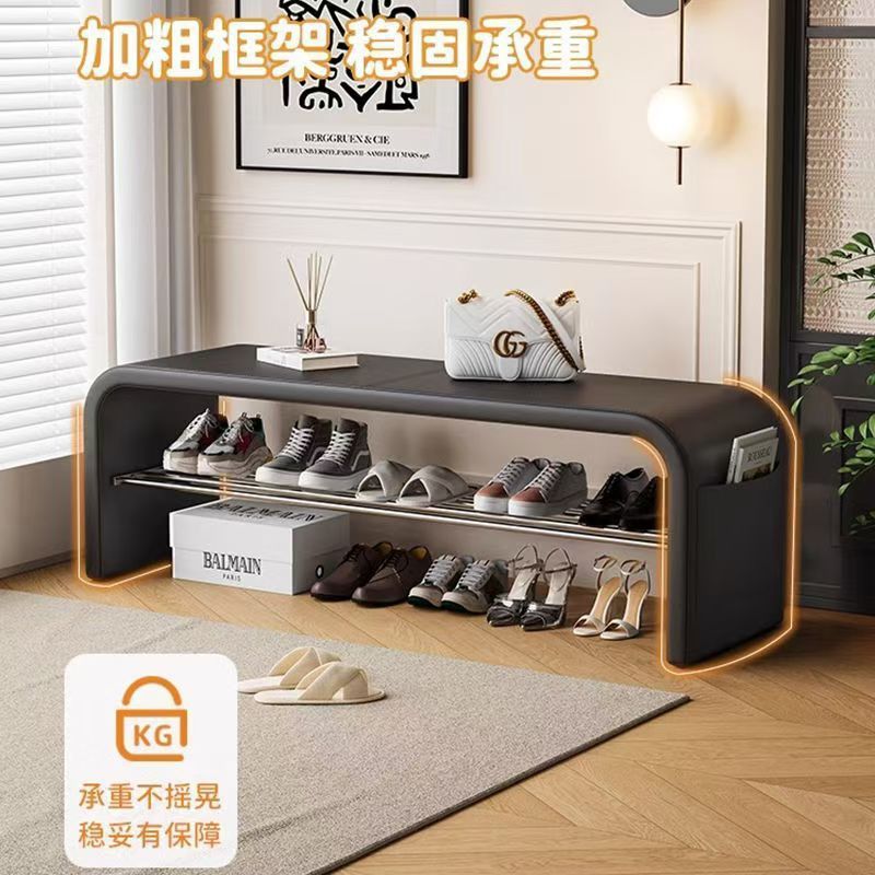 轻奢高级感换鞋凳门口家用可坐穿鞋凳鞋柜一体入户卧室长条床尾凳