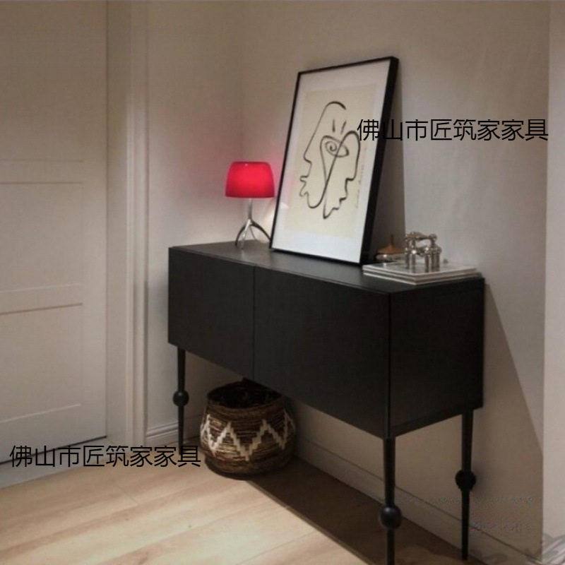 简约储物柜收纳柜ins风卧室边柜客厅玄关柜小户型美式靠墙餐边柜