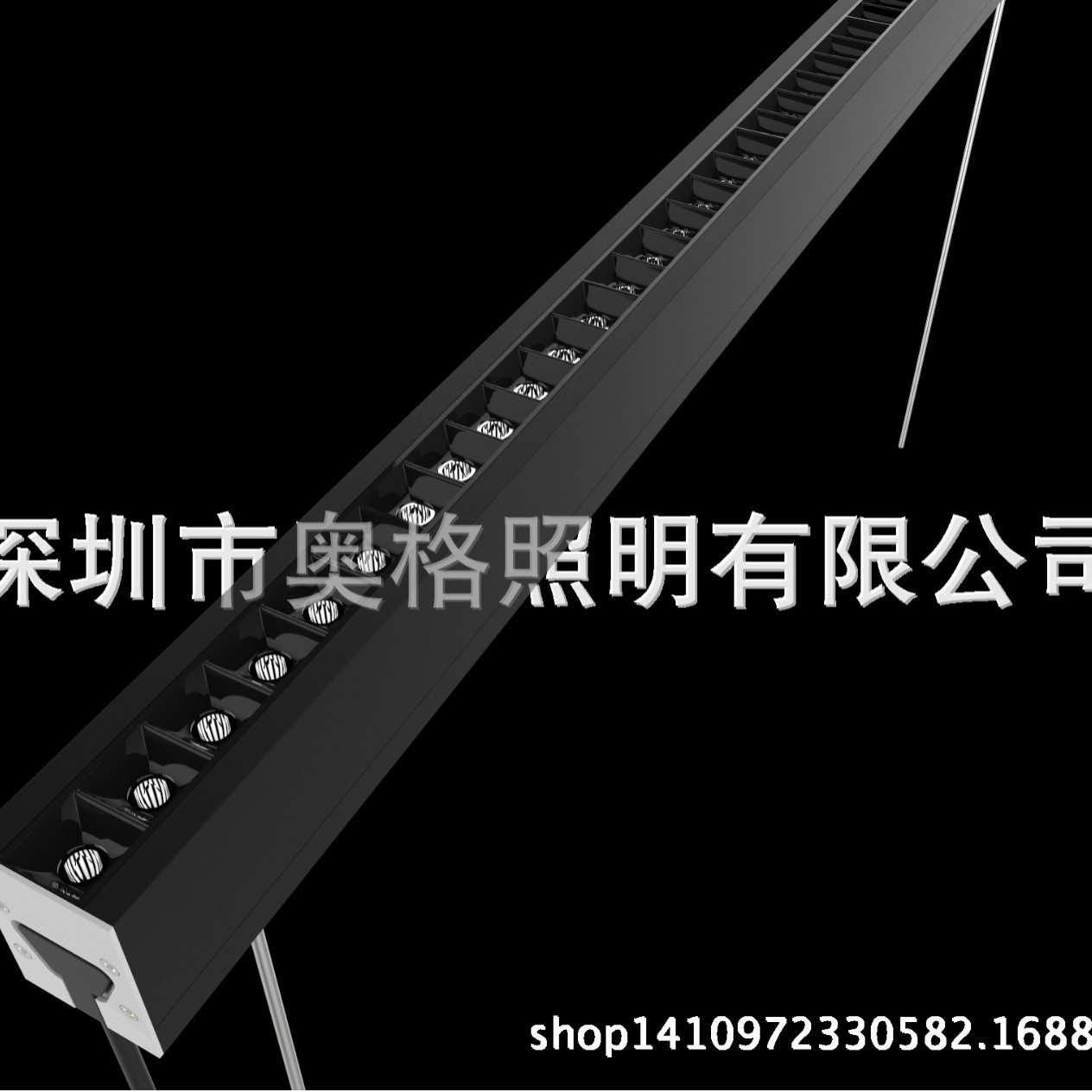 长条线条灯吊灯办公商超照明1.2米40W无缝拼接吸顶吊装两用调光