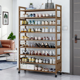 可移动鞋架带轮子鞋架子家用门口鞋柜带轮子可移动带轮鞋架省空间