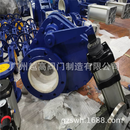 Z648TC-10C气动法兰陶瓷旋转阀 BZ644TC-10C 摆动式陶瓷出料阀