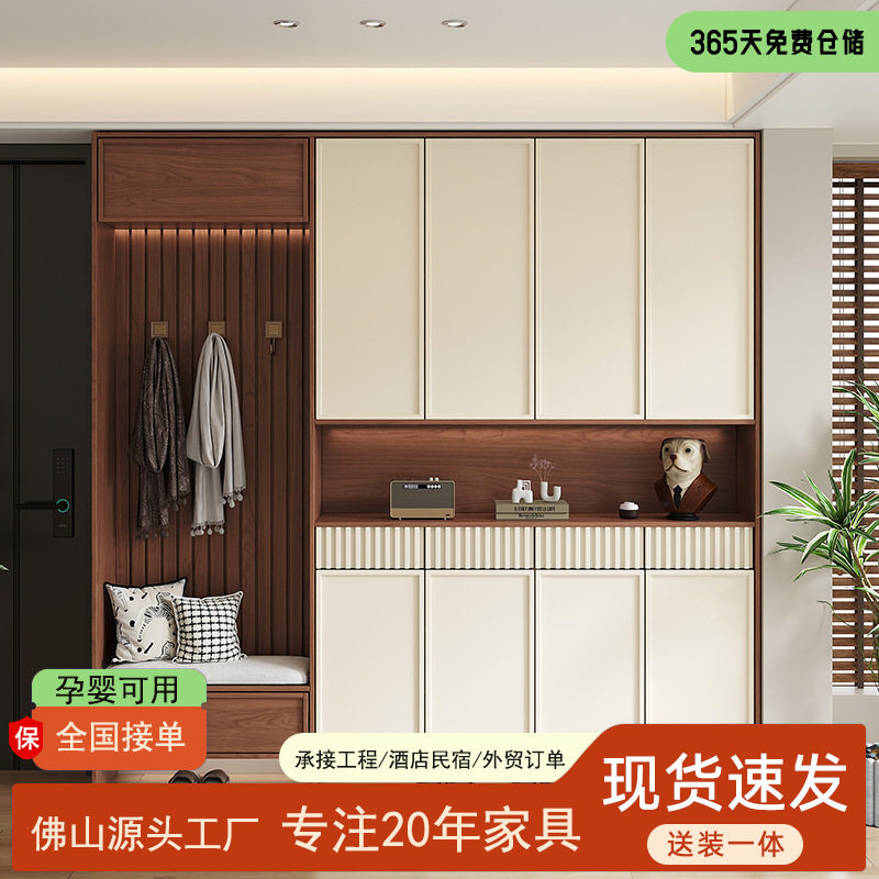 法式橡木实木入户玄关收纳鞋柜