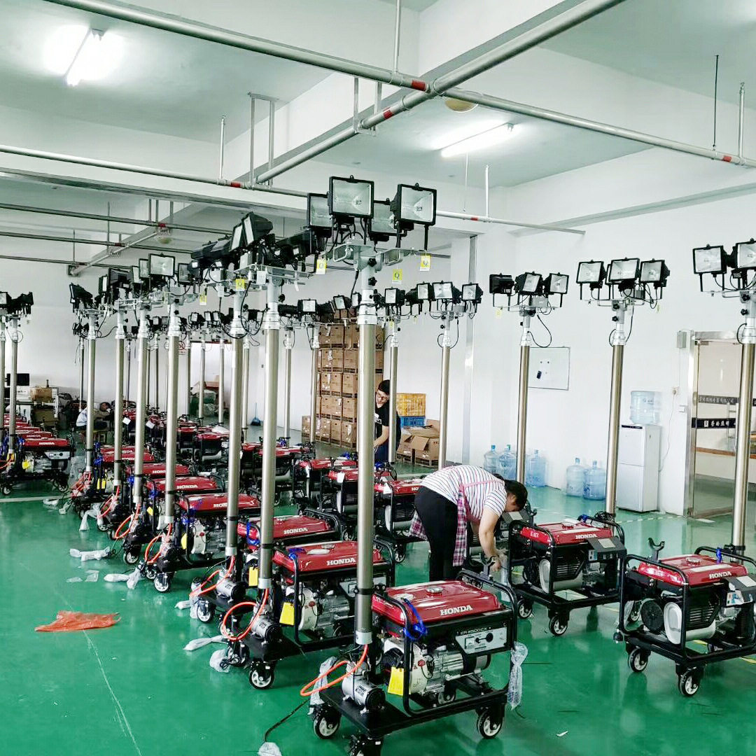 防汛移动升降应急工程照明车带发电机SFW6110B照明装置气动灯塔