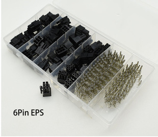 ATX 5557黑色红色透明压接母端子6PIn 连接器带塑料盒 件 400