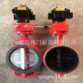 16卡箍式 涡轮手动橡胶密封法兰对夹手柄蝶阀D371X D981X 电动阀