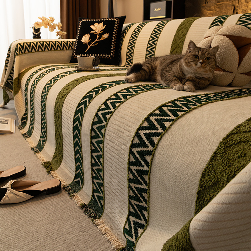 雪尼尔沙发巾套罩轻奢高级感全盖沙发毯防滑耐脏四季通用沙发盖布