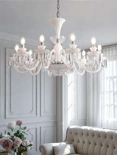 法式轻奢水晶吊灯中古风客厅灯感大气设计师奶油风卧室主灯具