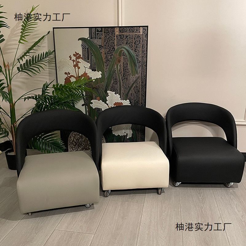 现代高级感儿童弧形靠背滚轮凳