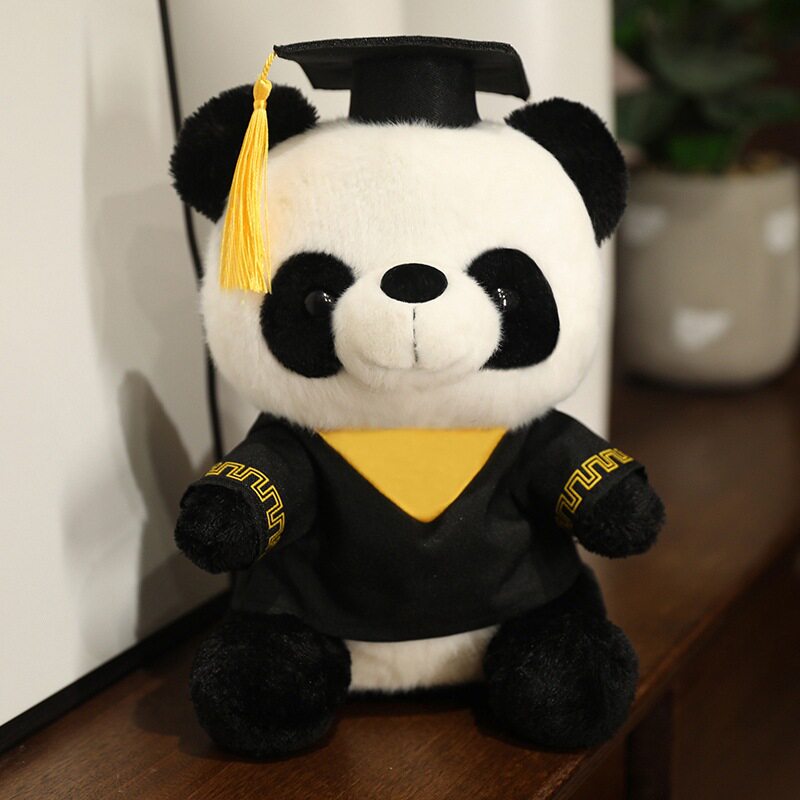德国博士熊猫公仔硕士熊毛绒玩具玩偶创意娃娃毕业季留念学士礼物