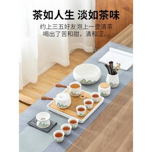 一品钱塘江功夫茶具边把茶壶家用茶杯现代干茶托盘礼品简单礼盒