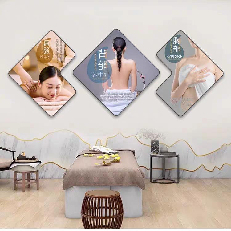 中医文化养生中心背景墙装饰画Spa足部按摩店美容院宣传挂画形象