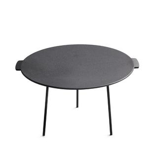 户外铸铁烤盘烤肉铁板不粘露营BBQ纯铁圆盘无涂层烧烤盘铁板烤盘