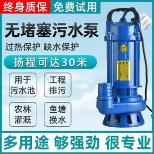 无堵塞污水泵高扬程排污泵污水池农林业灌溉鱼塘换水家用