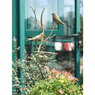 户外花园庭院阳台铁花架攀爬凉棚插花支架装饰品太阳能草坪灯投影