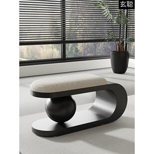 北欧家用换鞋凳客厅长条凳轻奢沙发长凳卧室简约床尾凳设计师艺术