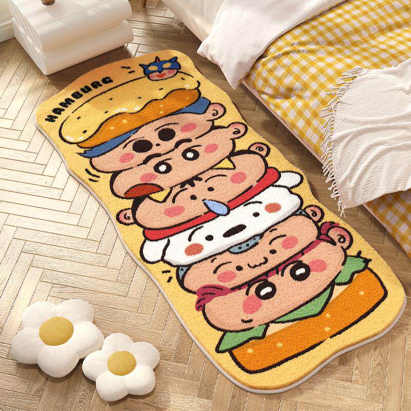 卡通蜡笔小新彷羊绒卧室床边毯房间客厅加厚床边毯儿童防滑地垫