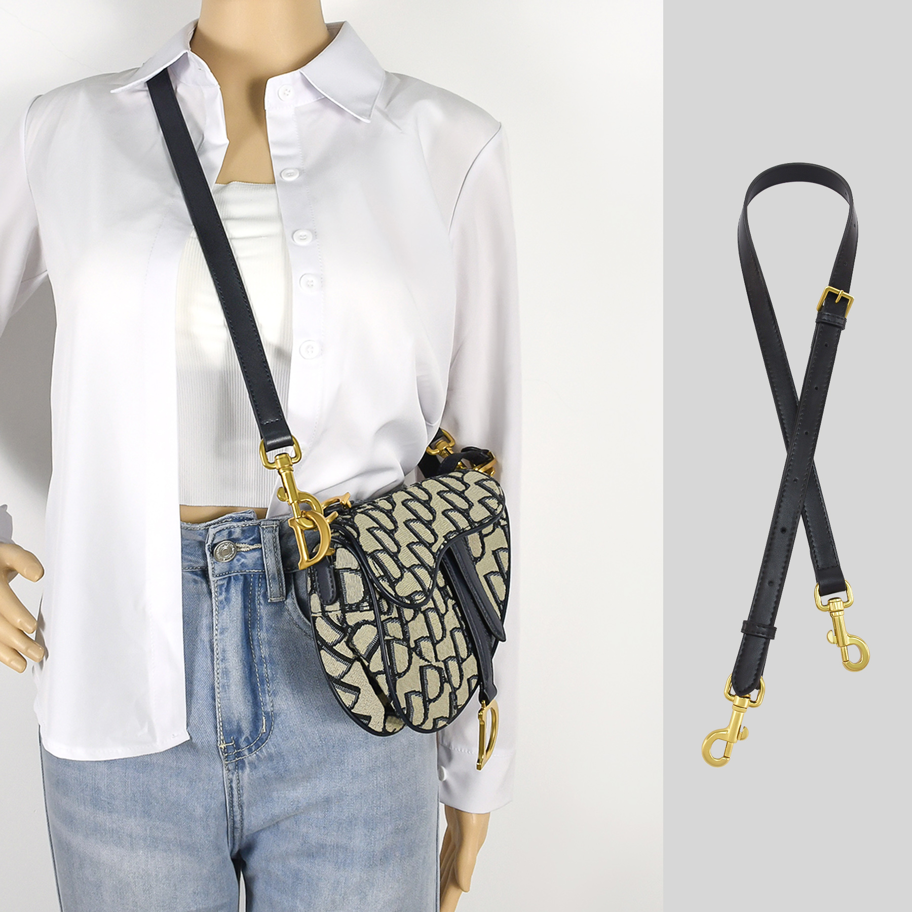 适用迪奥包包肩带替换dior马鞍包改造单肩腋下包带配件斜跨背带