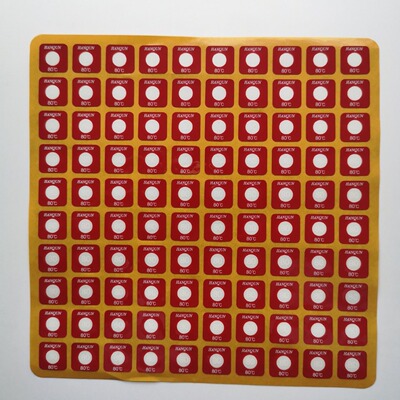 HQS-80不可逆测温贴片整张100片变色测温贴示温片温度标签测温纸