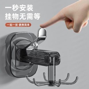 高档厨房架子吸盘挂钩旋转免打孔勺子锅铲挂架置物架收纳架铲子壁