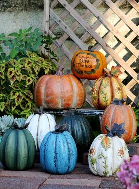 花园装饰庭院树脂大南瓜草装饰品覆古万圣节花园景观素描照片指南