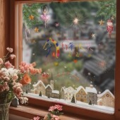 2026马新年快乐贴纸客厅阳台玻璃贴纸厨房卫生间推拉移门静电窗花