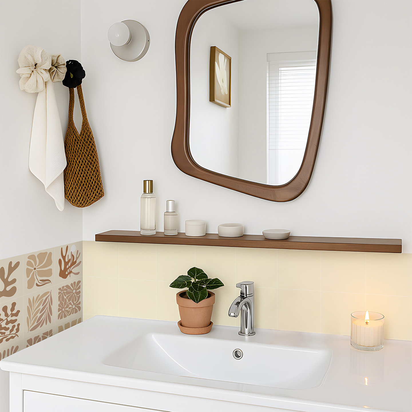 法式奶油纯色瓷砖贴纸卫生间防水墙贴自粘复古厨房防油高级感装饰,家居饰品,瓷砖贴,淘宝优惠券,粉丝福利购,淘宝优惠卷