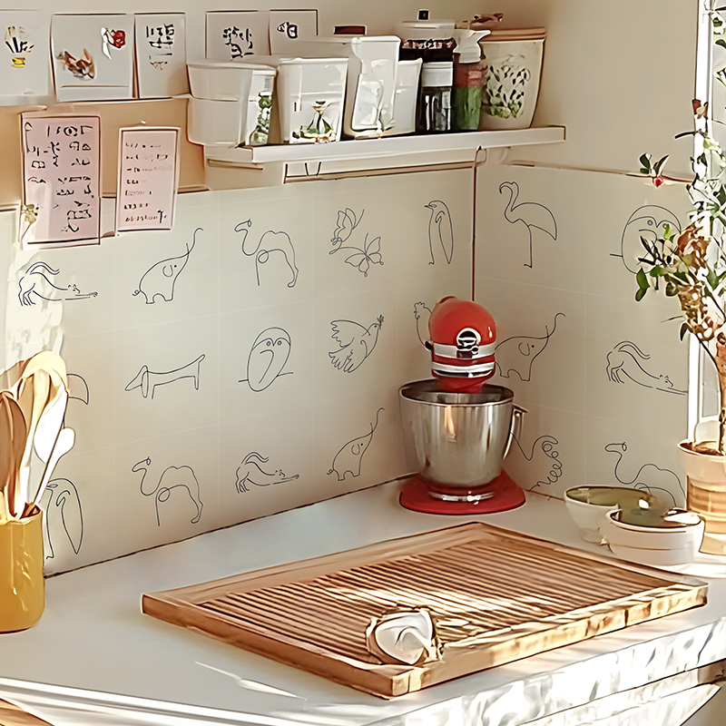 毕加索线描动物瓷砖贴