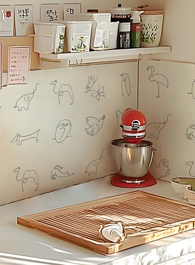 Picasso毕加索线描动物瓷砖贴纸厨房防油高级感墙贴厕所翻新贴