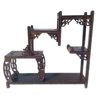 鸡翅木小博古架实木多宝阁紫砂茶壶茶具架子摆件花架木托置物架