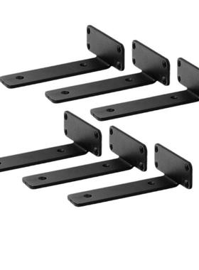 重型浮动搁板支架5mm厚哑光黑色L搁板支架钢制搁板支架三角支架