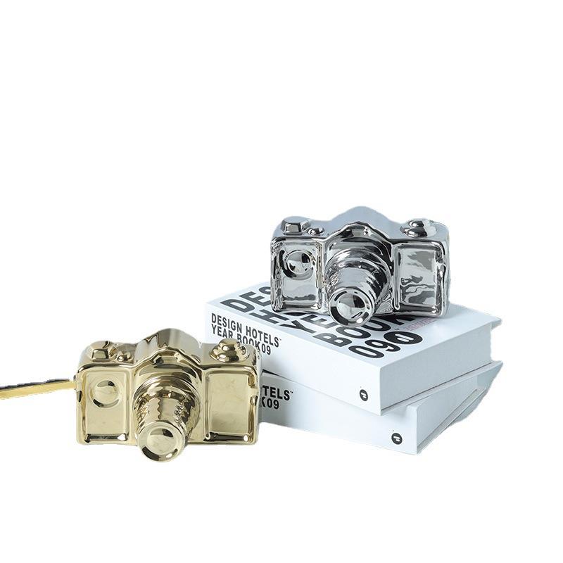 摆现代欧轻奢相机造型陶瓷工XEO艺品家居样北板房酒件店会所软装