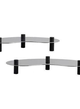 现代简约创意不锈钢托盘桌面软装饰品客厅茶几玄关办公室家居摆件