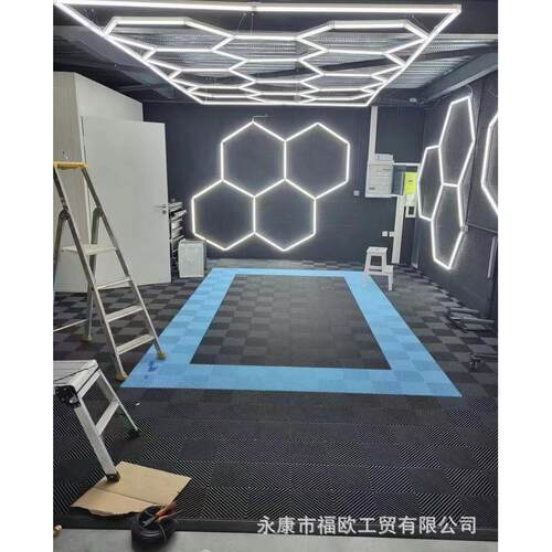 洗车店LED蜂窝灯汽车美容装饰灯工位灯LED发光灯源组合拼接吊灯
