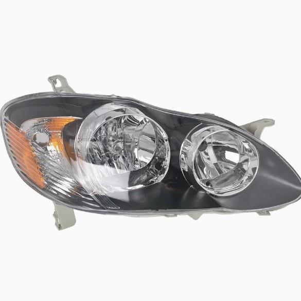 适用0-08年款花冠美老规黑底前明大灯半总成3改装照灯车头灯