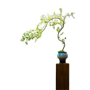 流泉枫仿真绿植假花茶室装饰禅意玄关摆件小型禅意风