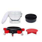 洗车水桶专用两桶水透明带滑轮底座挂篮户外洗车刷车工具滤网清洁