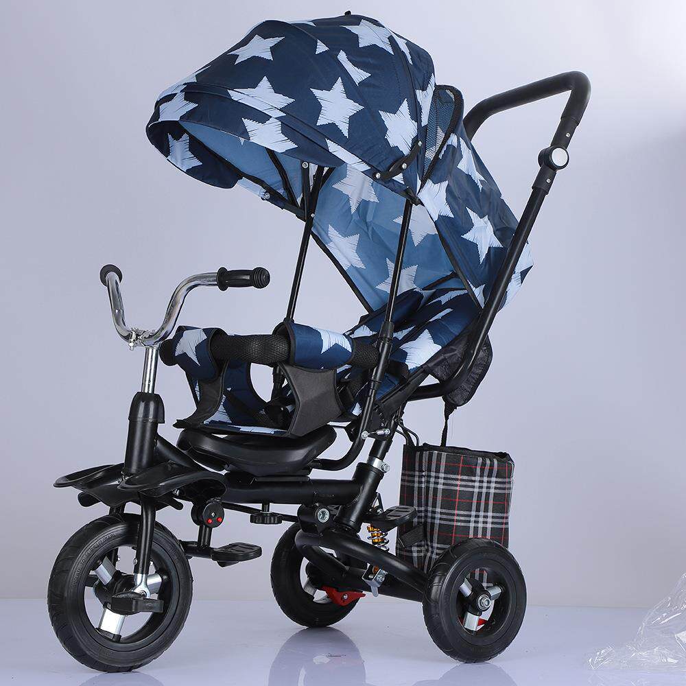 折叠可躺可旋转减震1-3-6手推骑行儿童三轮车