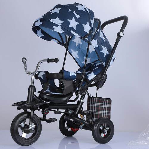 折叠可躺可旋转减震1-3-6手推骑行儿童三轮车