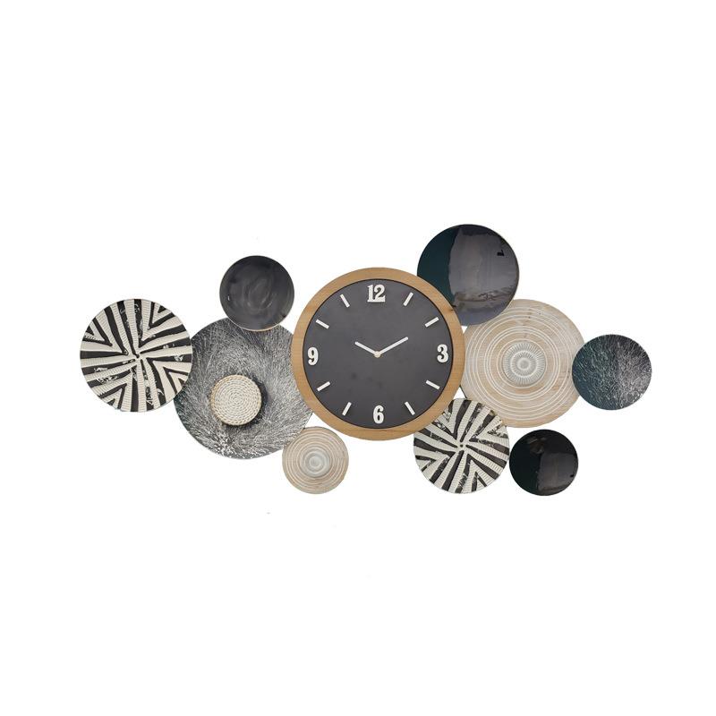 美奢复古风轻铁艺创挂意钟A2125客厅墙面静音式钟表挂墙艺术时钟