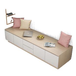 lw0实木阳台储物柜飘窗柜可坐长条柜卧室榻榻米窗台地柜矮柜置物