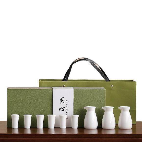 陶瓷酒具白酒杯套装白酒分酒器高档白酒杯中式小酒杯白酒酒具礼盒