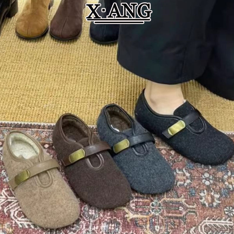 羊呢绒复古加绒厚底勃肯鞋女金属皮带扣豆豆单鞋秋冬外穿乐福鞋,女鞋,勃肯鞋/软木鞋,淘宝优惠券,粉丝福利购,淘宝优惠卷