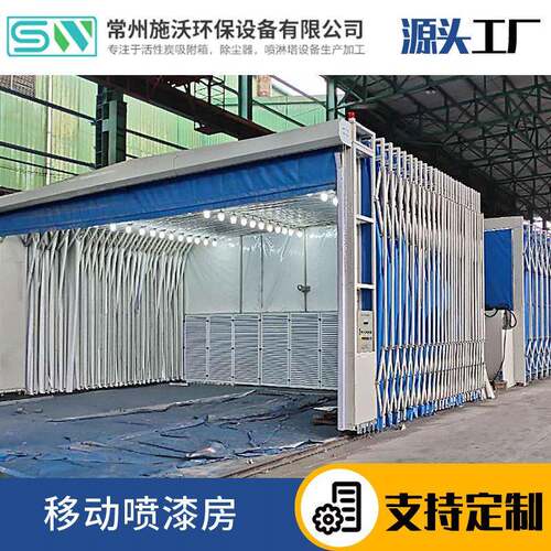 伸缩喷漆房大型无尘喷塑漆面工业家具机械电子打磨折叠移动伸缩房