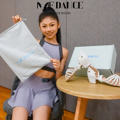 MFdance林意涵拉丁舞鞋女童软底2025新款专业舞蹈鞋儿童练习鞋鞋