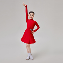 OSD拉丁舞服女童标准规定专业比赛服半高领长袖款2025新款舞蹈服