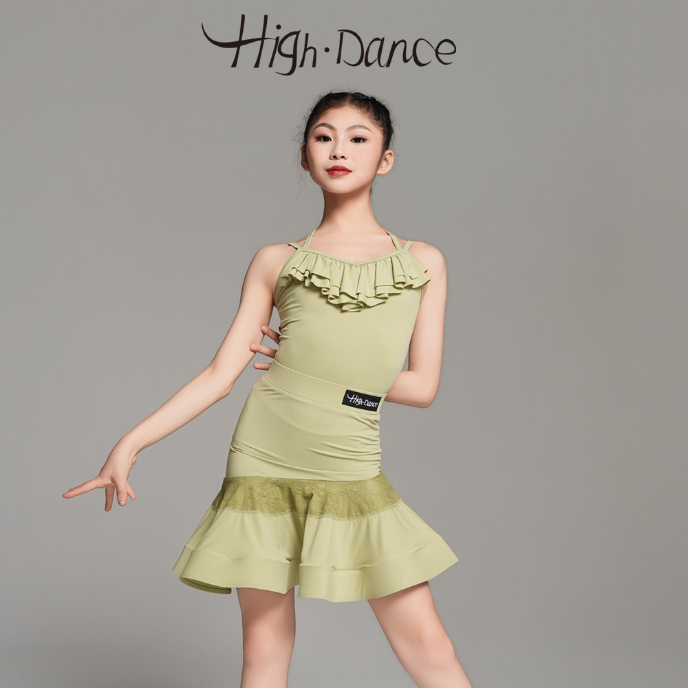 HighDance拉丁舞服女童2026夏季新款吊带露背日常练功舞蹈服4202