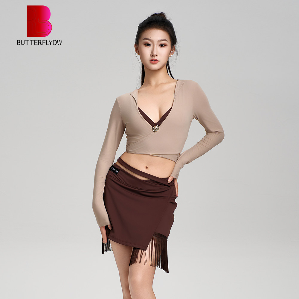BUTTERFLYDW拉丁舞成人练习套装女分体式流苏包臀短裙舞蹈服4169,运动/瑜伽/健身/球迷用品,拉丁舞练习套装,淘宝优惠券,粉丝福利购,淘宝优惠卷